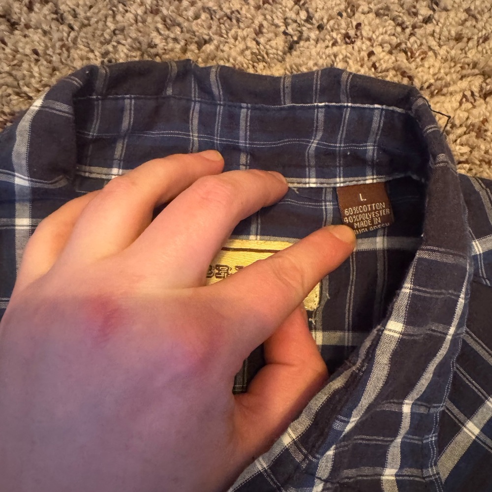 Bit & Bridle Men's Blue Checkered Button-Down Shirt - Picture 3 of 3